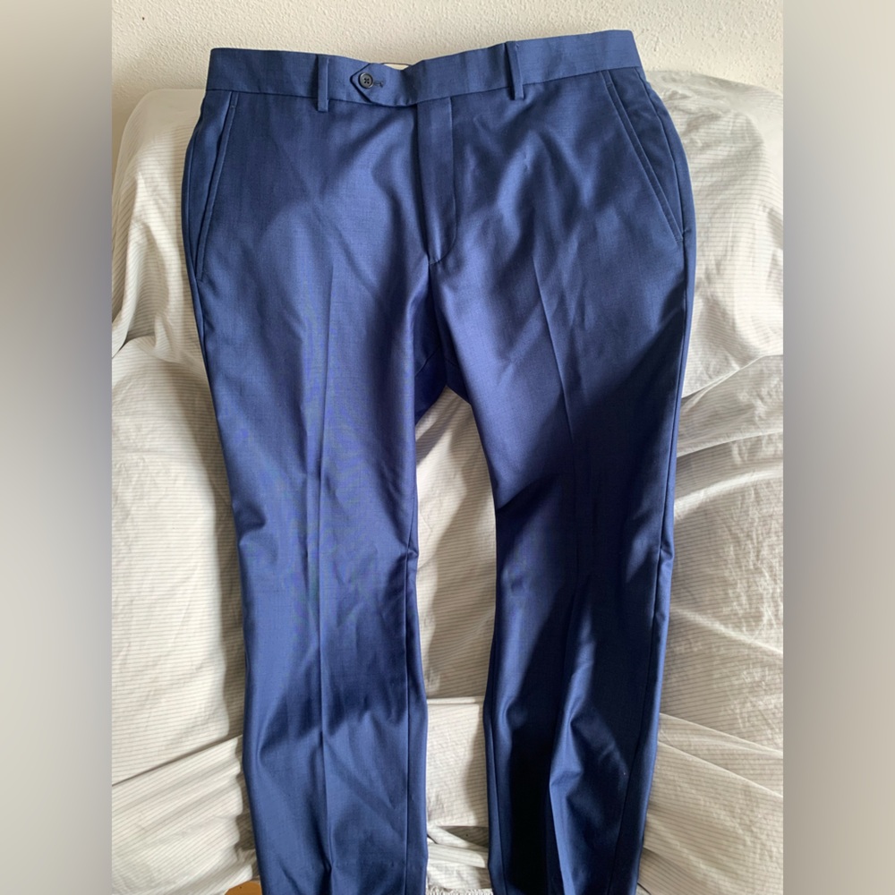 Brooks Brothers 1818 Classic Blue Suit Pants 40S 34 x 29 Wool Made in Italy